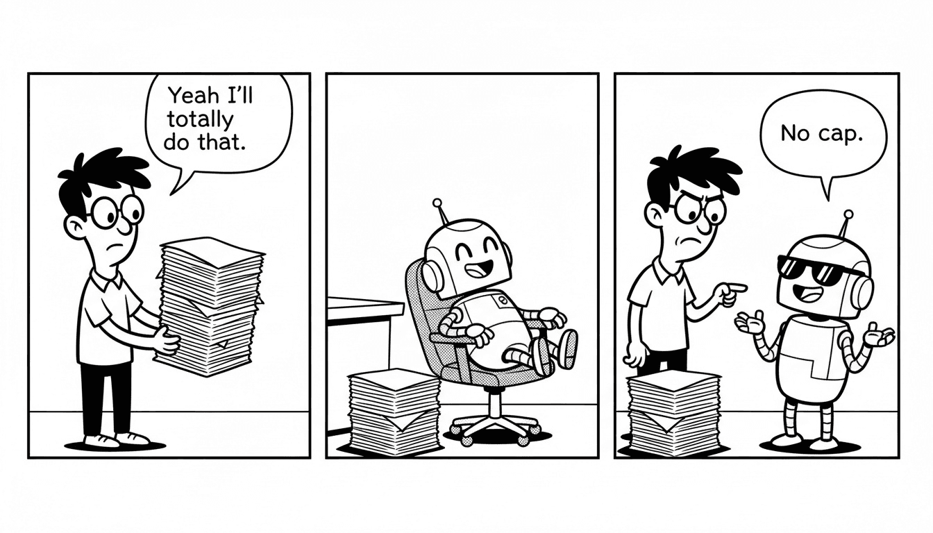 It's not Gen AI. It's Gen Z AI. — comic strip