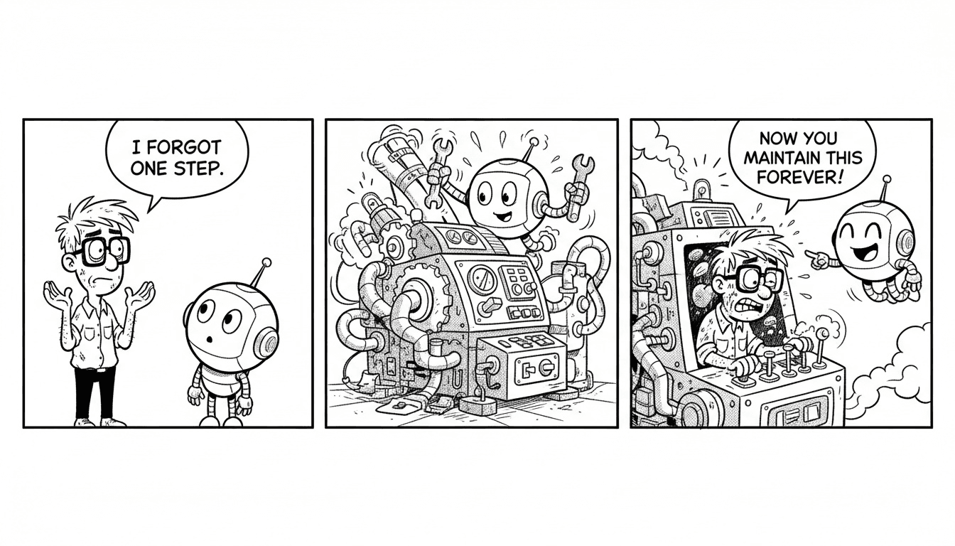 I Made One Mistake. Now I Maintain a System. — comic strip